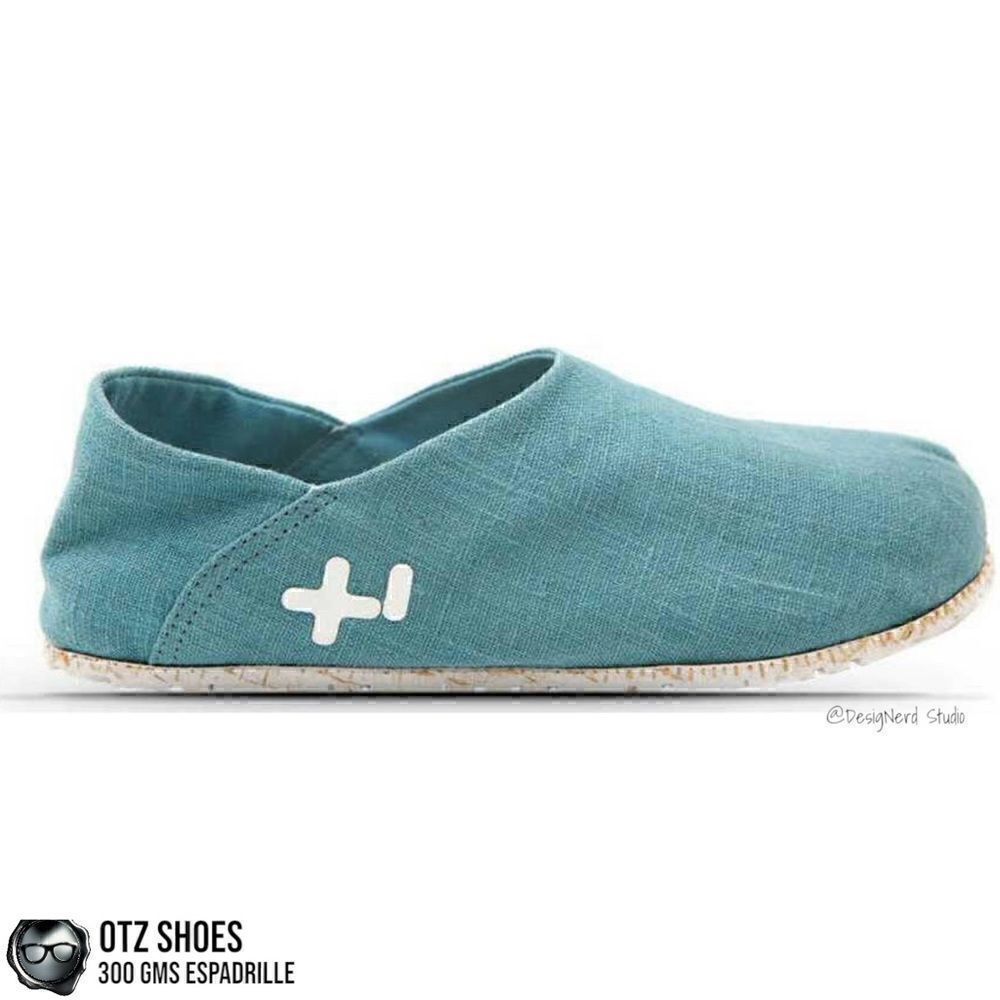 OTZ SHOES OTZ-300GMS ESPADRILLES IN MAUI BLUE COURSE LINEN WITH CORK SIZE EU 36